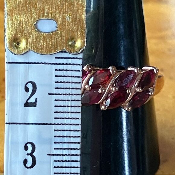 Anthill Garnet Sterling Silver Rose Gold Vermeil Ring - Picture 6 of 8